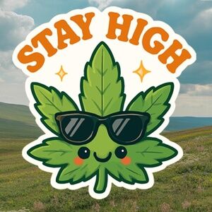 Stay High Weed Waterproof Vinyl Sticker 6x6cm